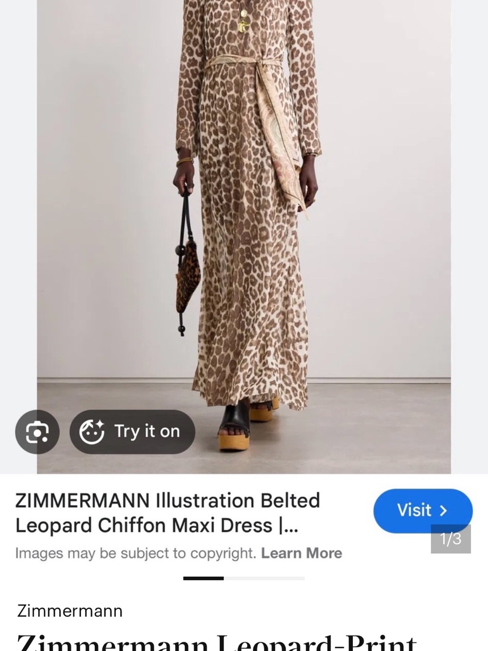 Zimmermann Leopard-Print Chiffon Belted Maxi Dress - Beige & Brown